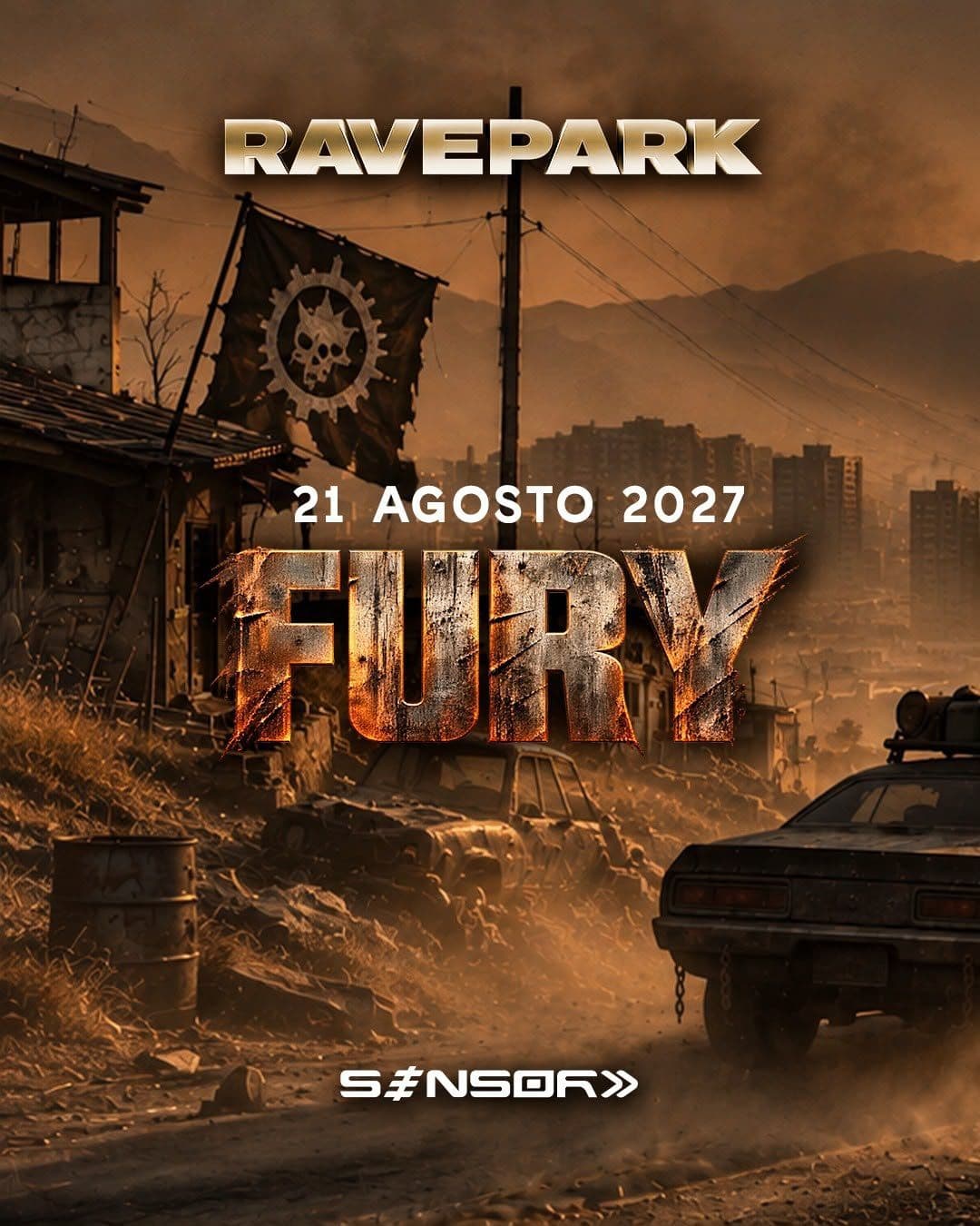 Flyer de Ravepark Fury 2027 x Sensor Events