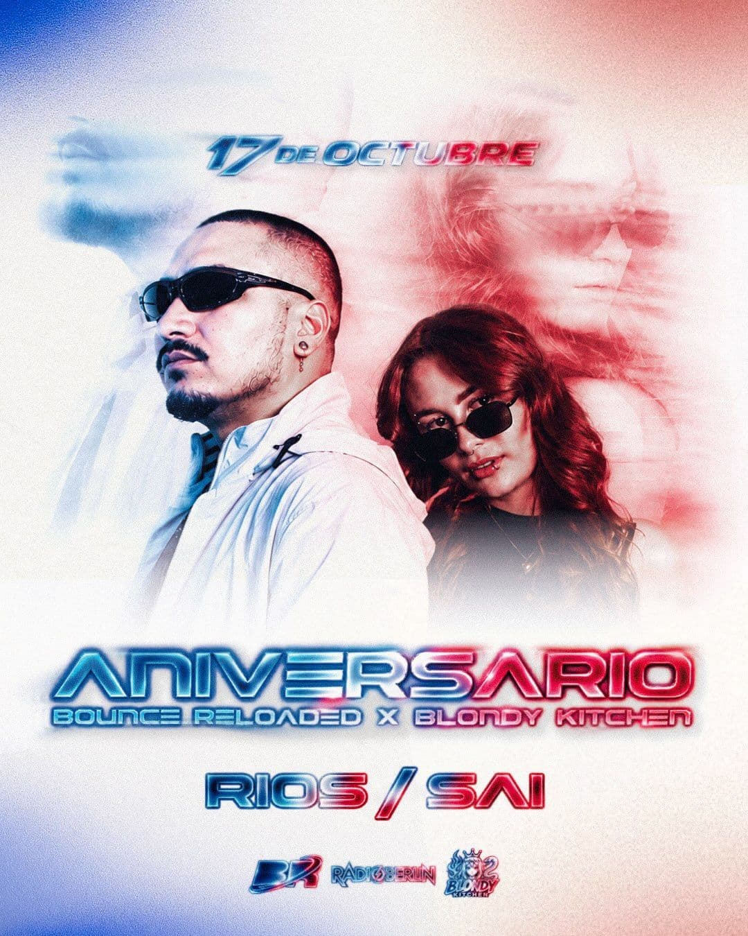 Flyer de Aniversario Bounce Reload & Blondy Kitchen