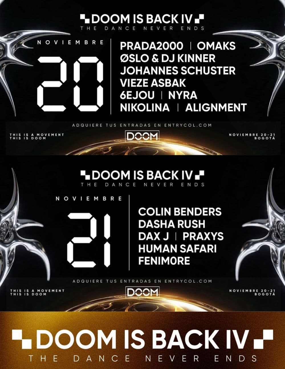 Flyer de DOOM IS BACK IV