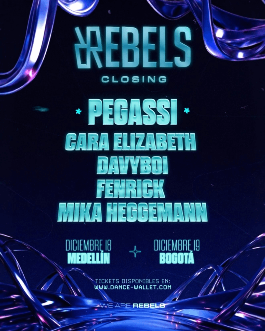 Flyer de Rebels Closing Medellín